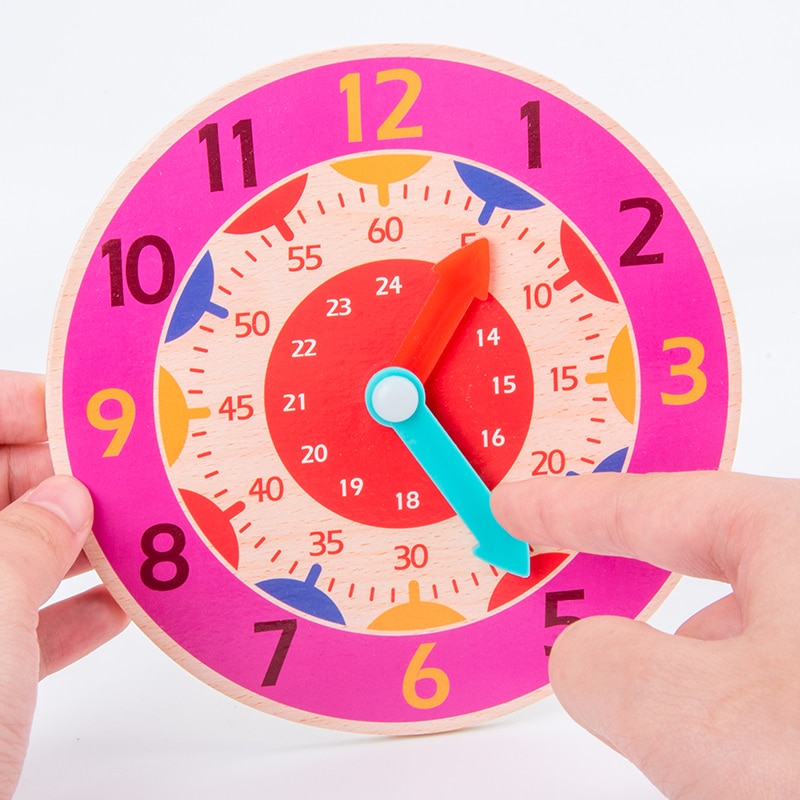 Wooden Clock Toy Preschool Teaching Aid Wooden Clock Toy Preschool Teaching Aid