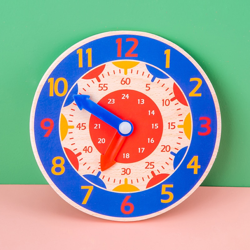 Wooden Clock Toy Preschool Teaching Aid Wooden Clock Toy Preschool Teaching Aid