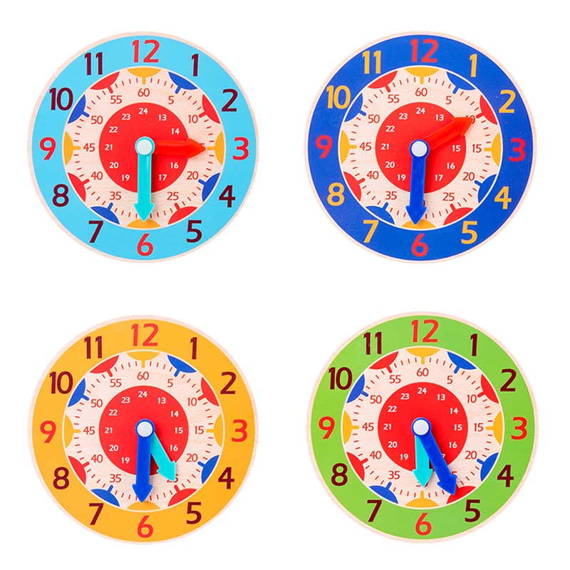 Wooden Clock Toy Preschool Teaching Aid Wooden Clock Toy Preschool Teaching Aid