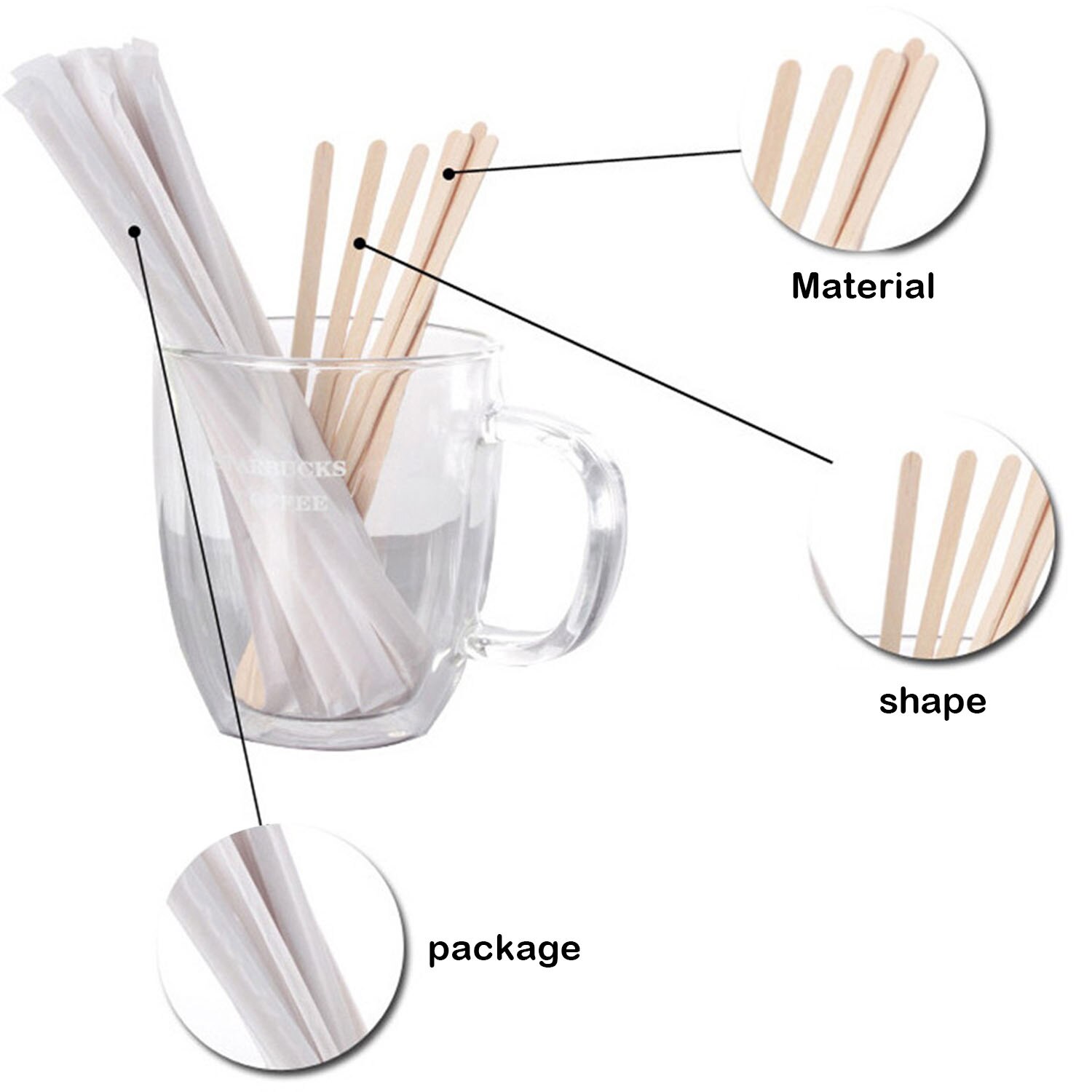 Wooden Coffee Stirrers Sticks (100pcs) Wooden Coffee Stirrers Sticks (100pcs)