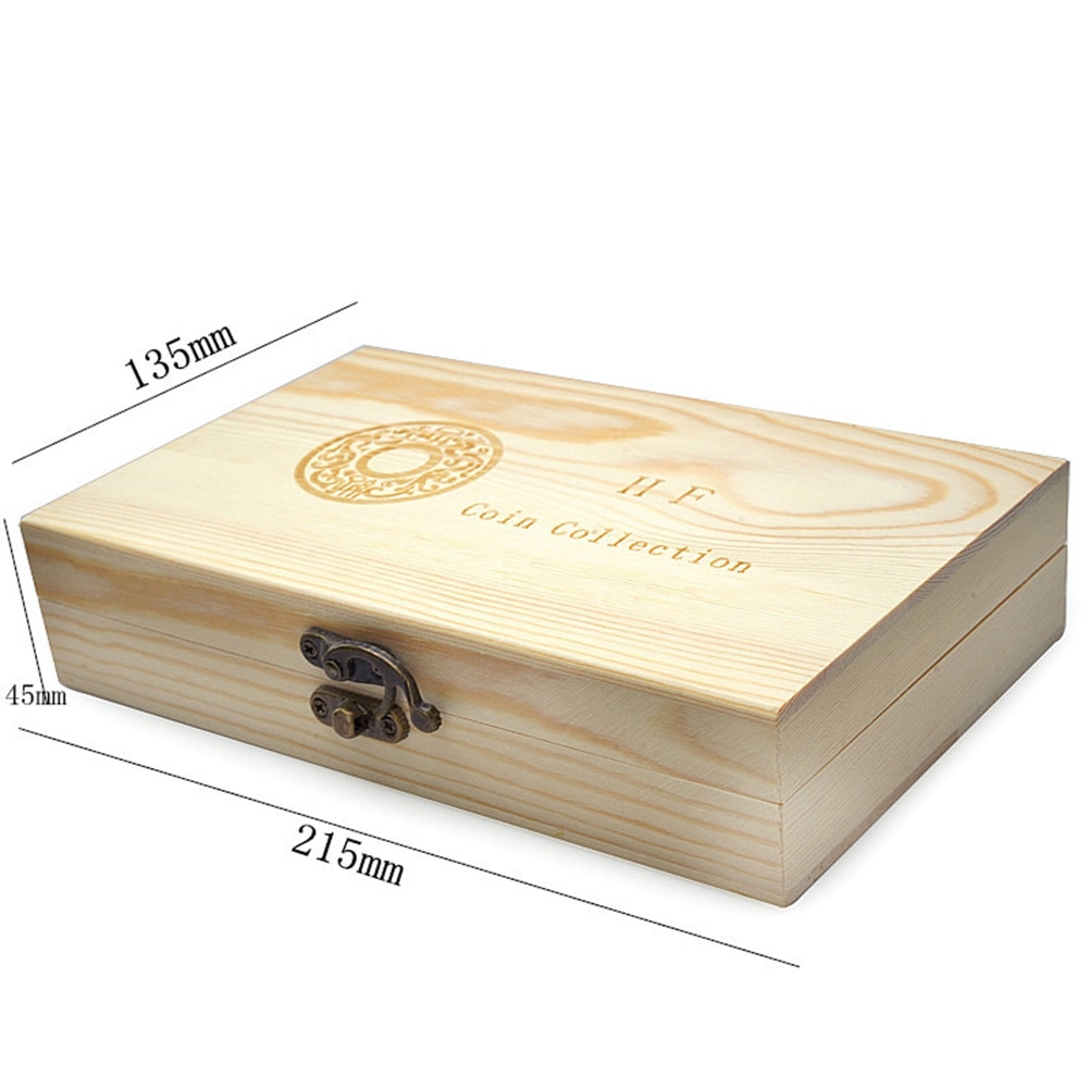 Wooden Coin Box with 50 Coin Cases