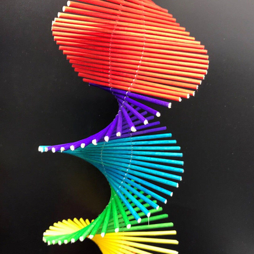 Wooden Colorful Spiral Wind Spinner