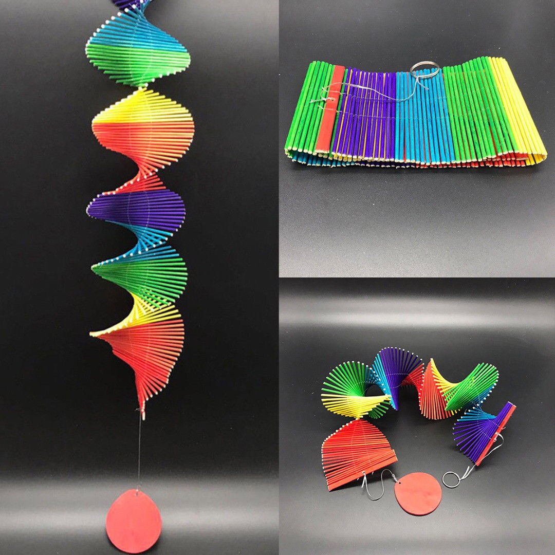 Wooden Colorful Spiral Wind Spinner