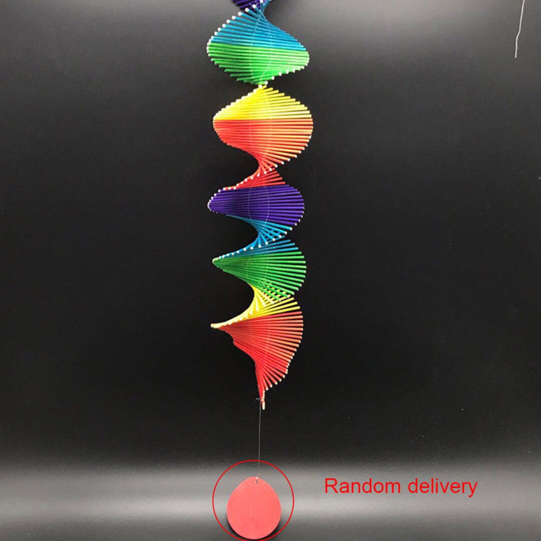Wooden Colorful Spiral Wind Spinner