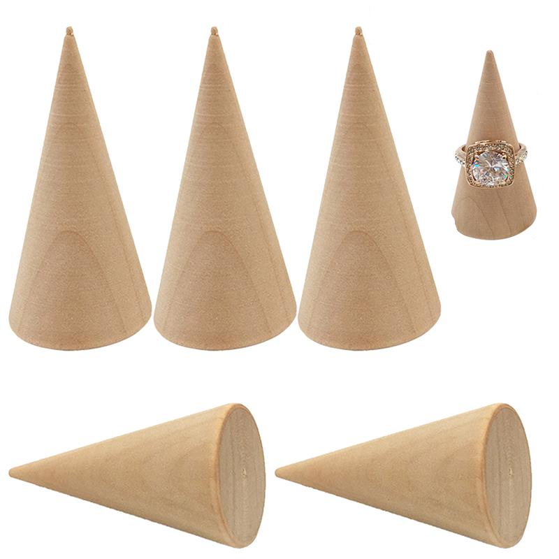 Wooden Cone Ring Holders Jewelry Organizers (5 pcs) Wooden Cone Ring Holders Jewelry Organizers (5 pcs)