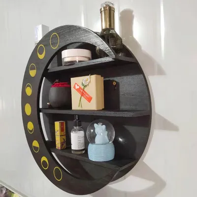 Wooden Crescent Moon Shelf