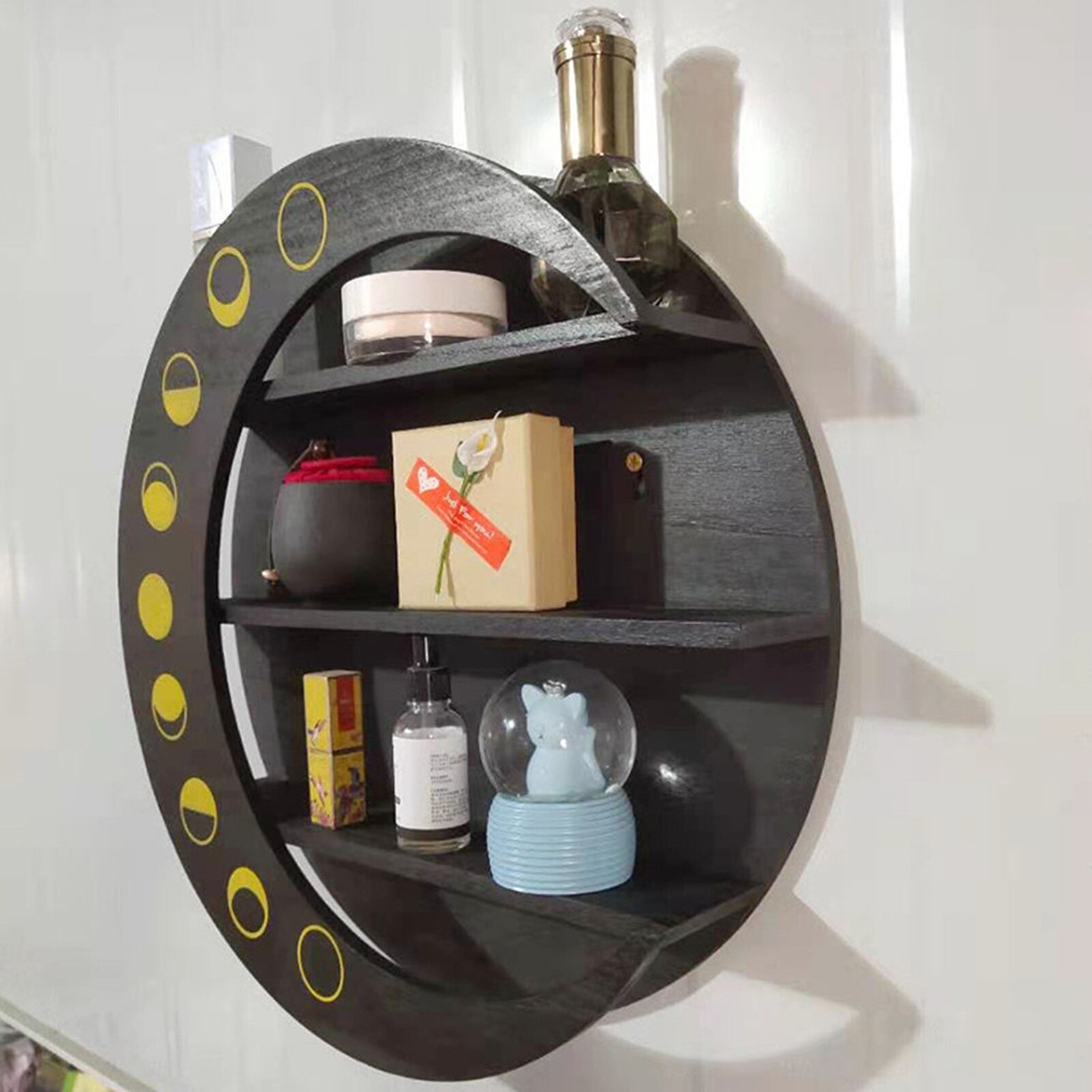 Wooden Crescent Moon Shelf