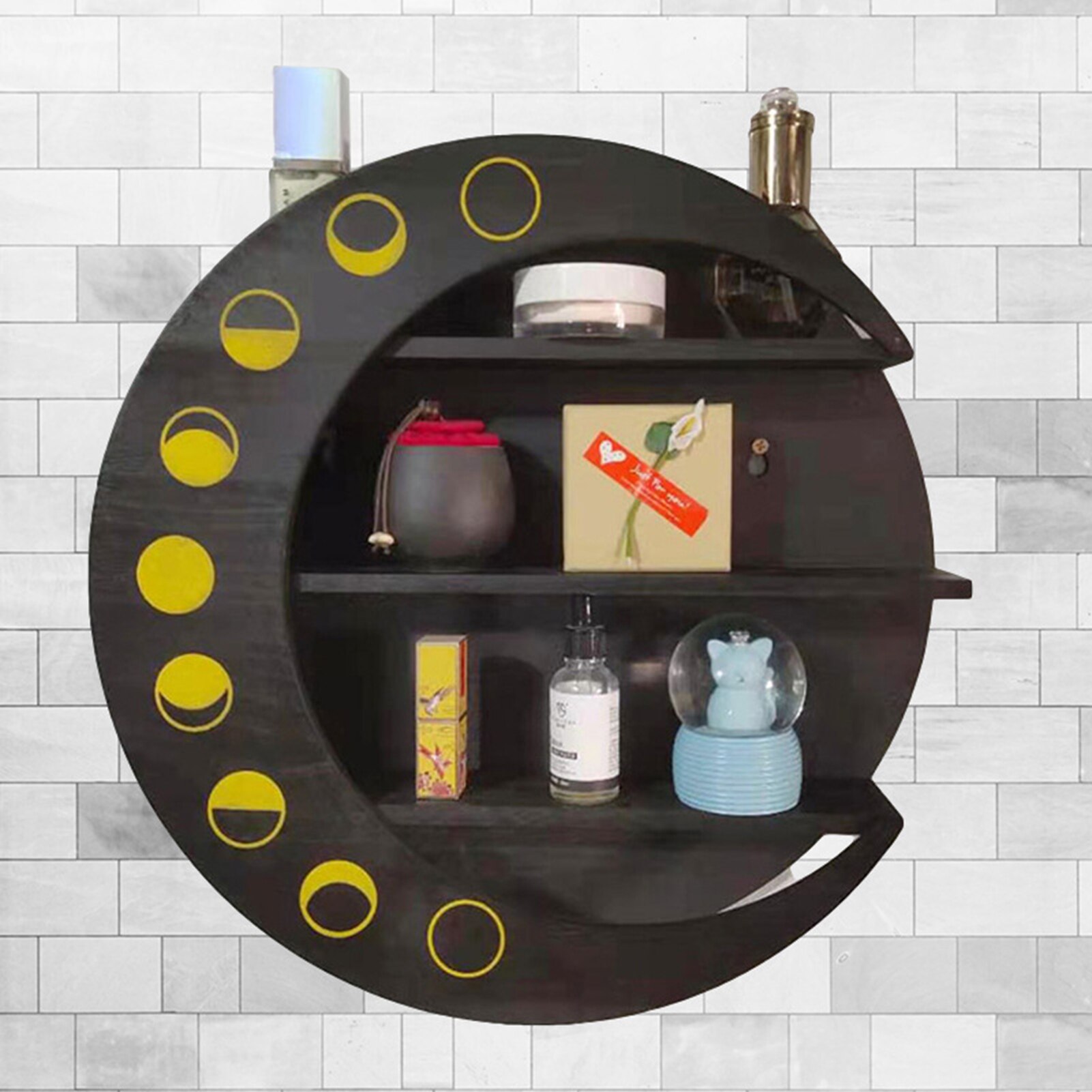 Wooden Crescent Moon Shelf