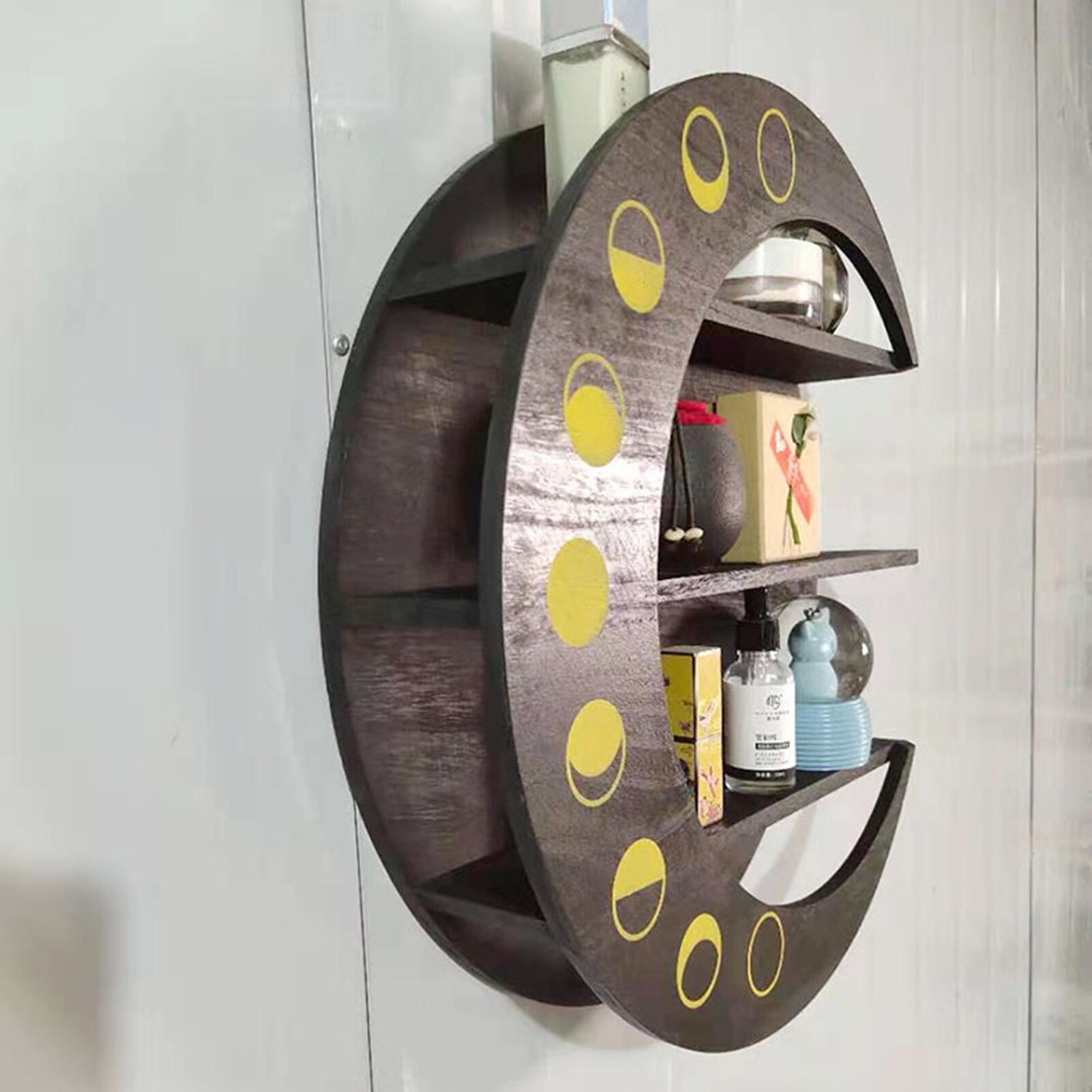 Wooden Crescent Moon Shelf