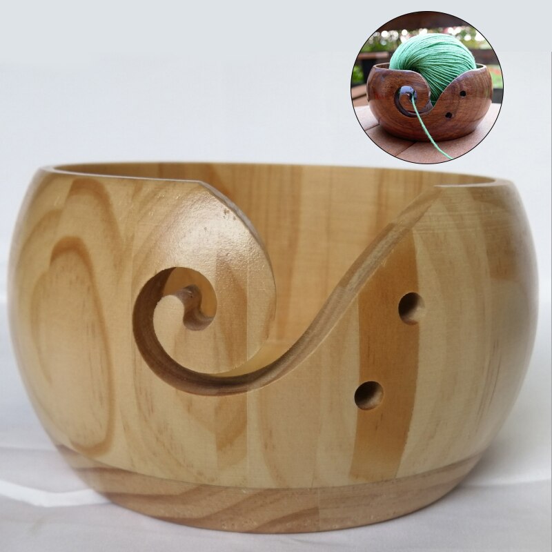 Wooden Crochet Yarn Bowl