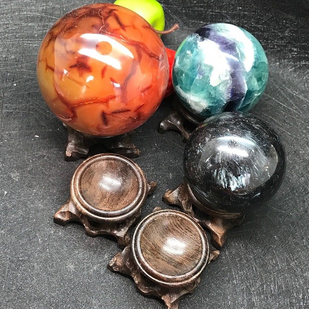 Wooden Crystal Ball Stand