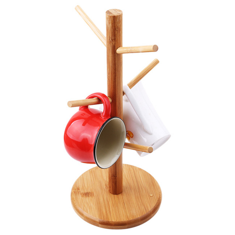 Wooden Cup Holder 6-Hook Rack Wooden Cup Holder 6-Hook Rack