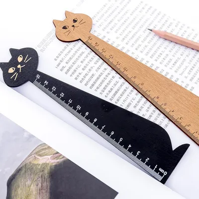 Wooden Cute Cat Ruler for School Wooden Cute Cat Ruler for School