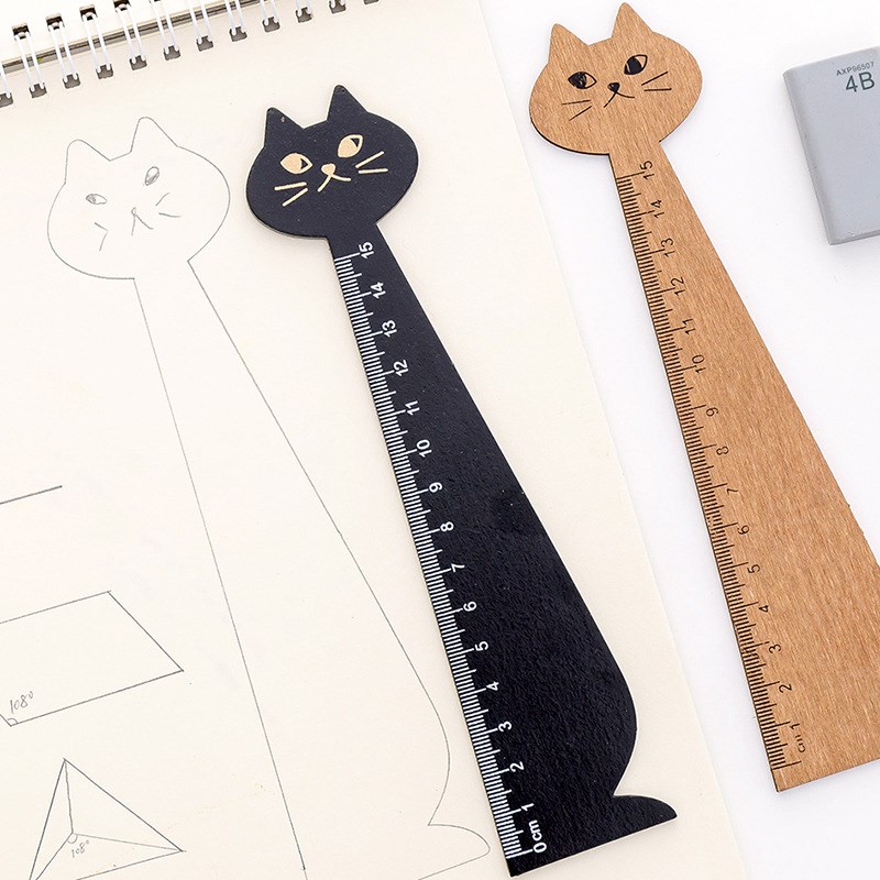 Wooden Cute Cat Ruler for School Wooden Cute Cat Ruler for School