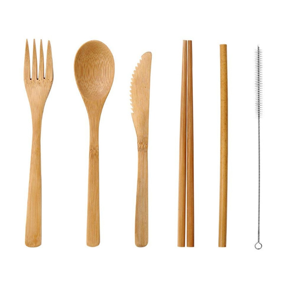 Wooden Cutlery Set with Bag (6pcs) Wooden Cutlery Set with Bag (6pcs)