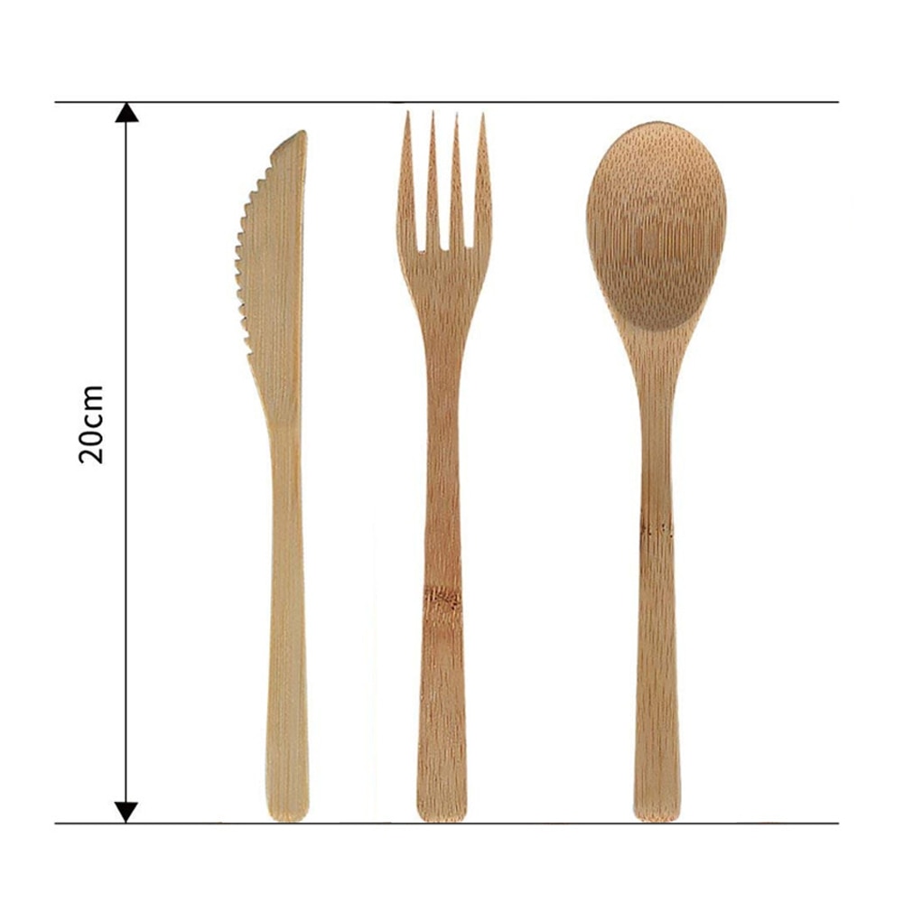 Wooden Cutlery Set with Bag (6pcs) Wooden Cutlery Set with Bag (6pcs)