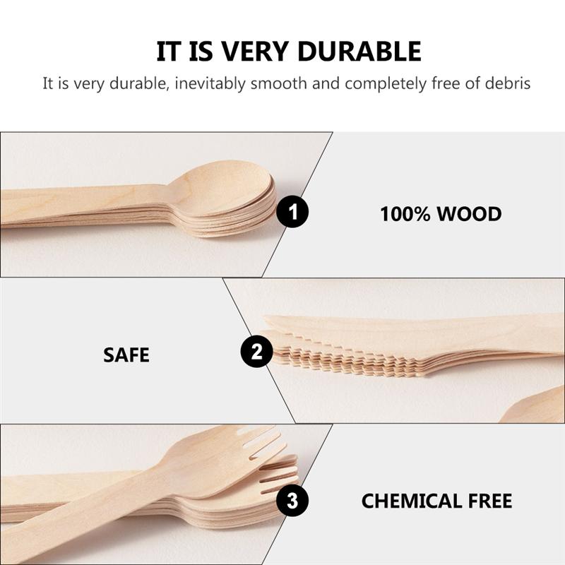 Wooden Disposable Utensils (12pcs)