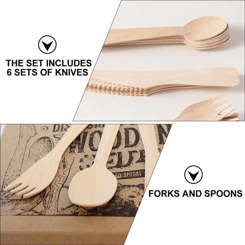 Wooden Disposable Utensils (12pcs)