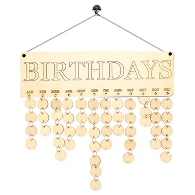 Wooden DIY Hanging Birthday Calendar Wooden DIY Hanging Birthday Calendar