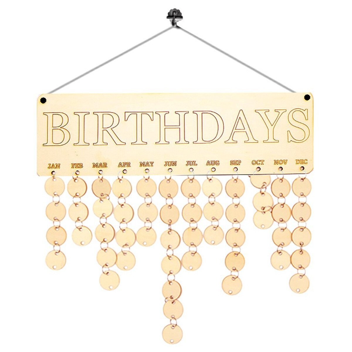 Wooden DIY Hanging Birthday Calendar Wooden DIY Hanging Birthday Calendar