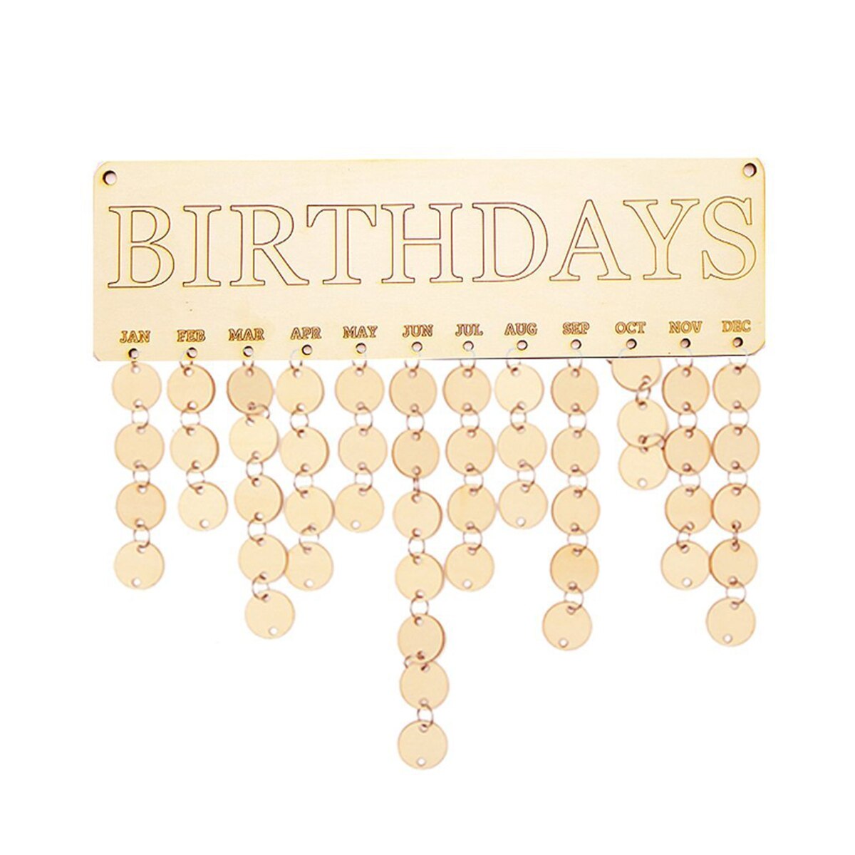 Wooden DIY Hanging Birthday Calendar Wooden DIY Hanging Birthday Calendar