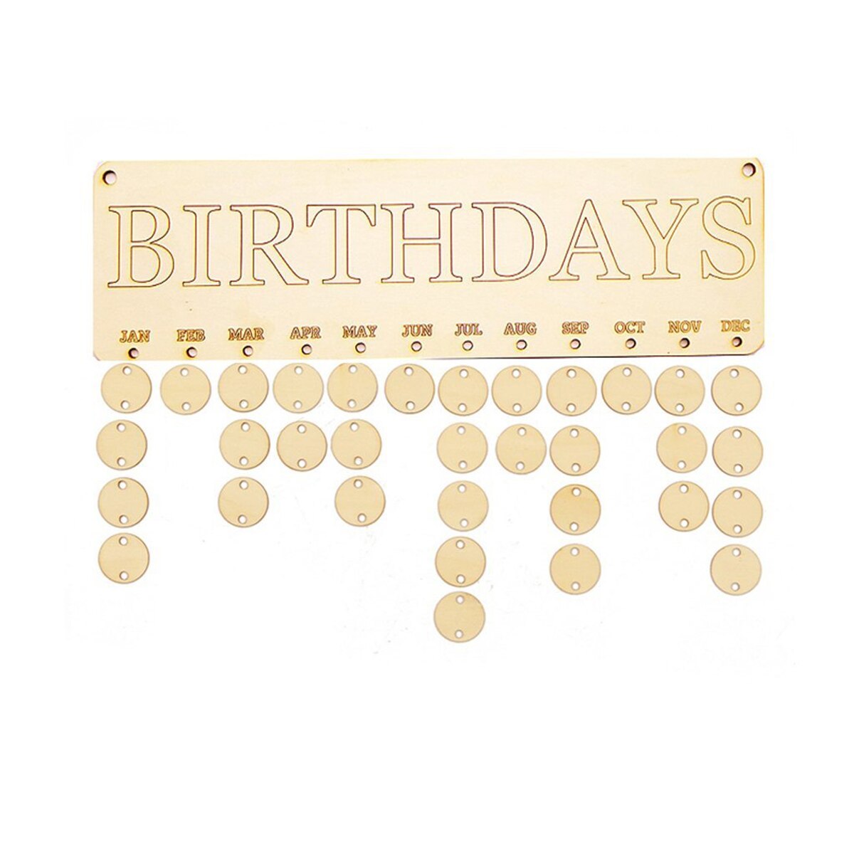 Wooden DIY Hanging Birthday Calendar Wooden DIY Hanging Birthday Calendar