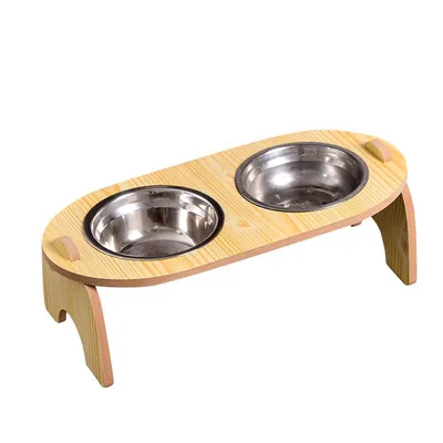 Wooden Dog Bowl Holder with Bowl Wooden Dog Bowl Holder with Bowl