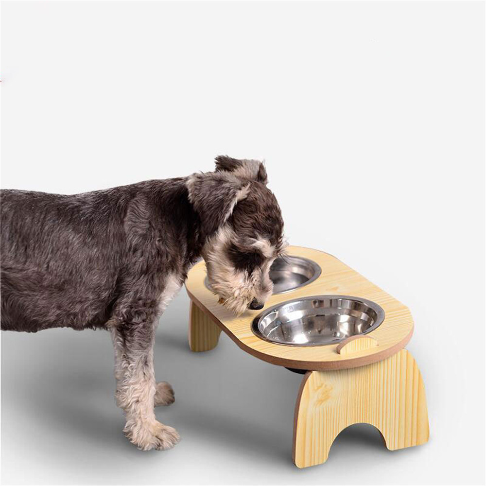 Wooden Dog Bowl Holder with Bowl Wooden Dog Bowl Holder with Bowl