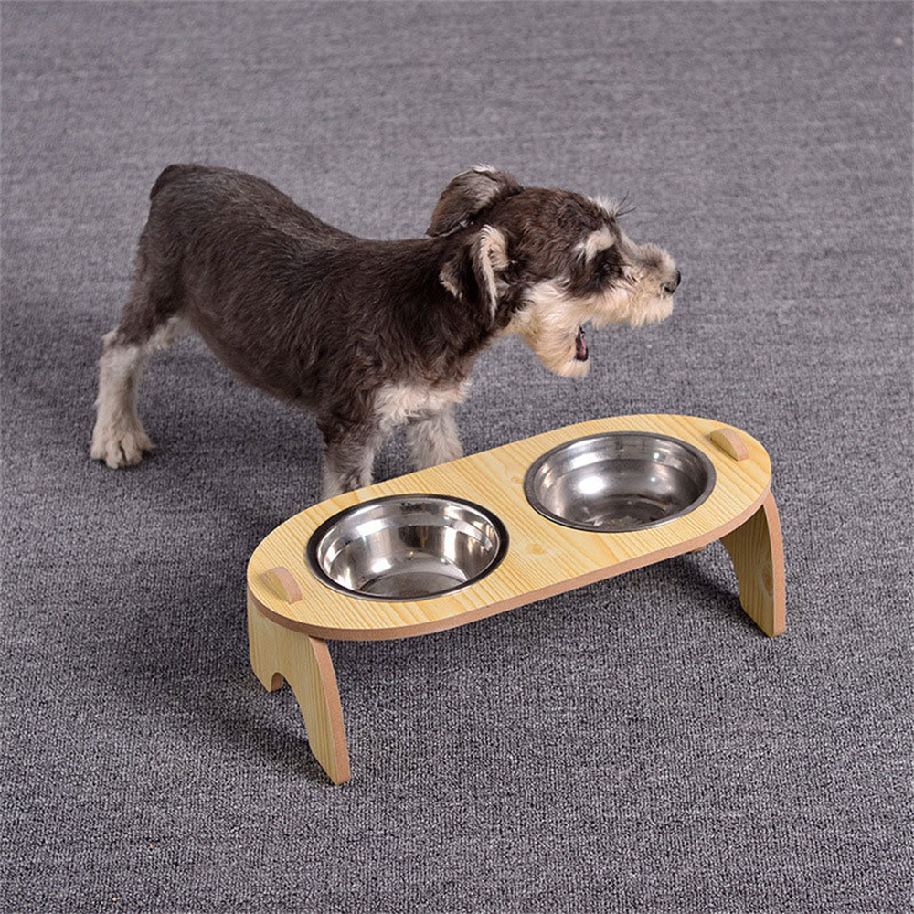 Wooden Dog Bowl Holder with Bowl Wooden Dog Bowl Holder with Bowl