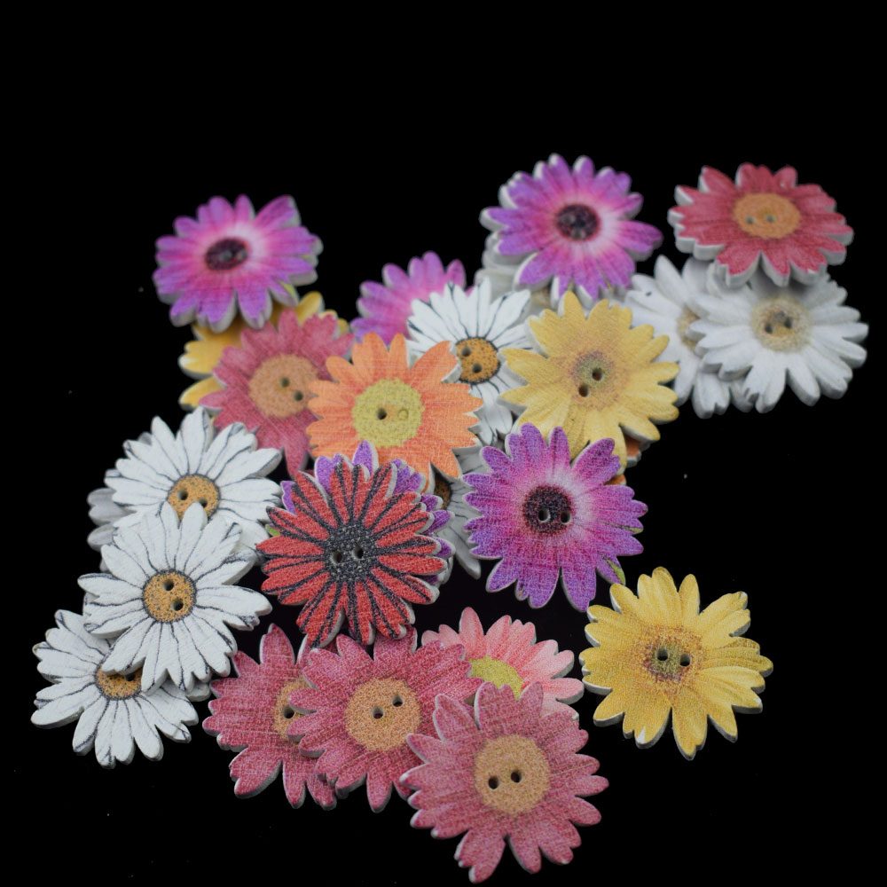 Wooden Flower Buttons (50pcs) Wooden Flower Buttons (50pcs)