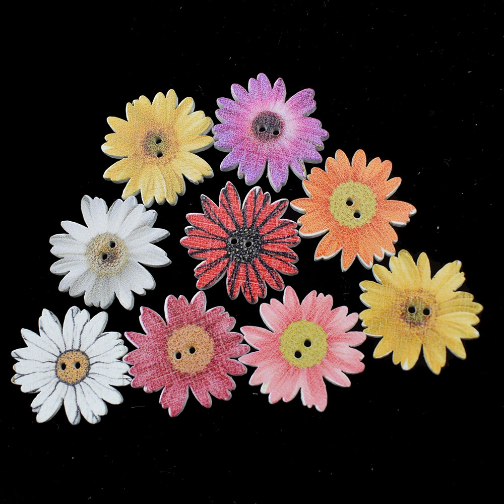 Wooden Flower Buttons (50pcs) Wooden Flower Buttons (50pcs)