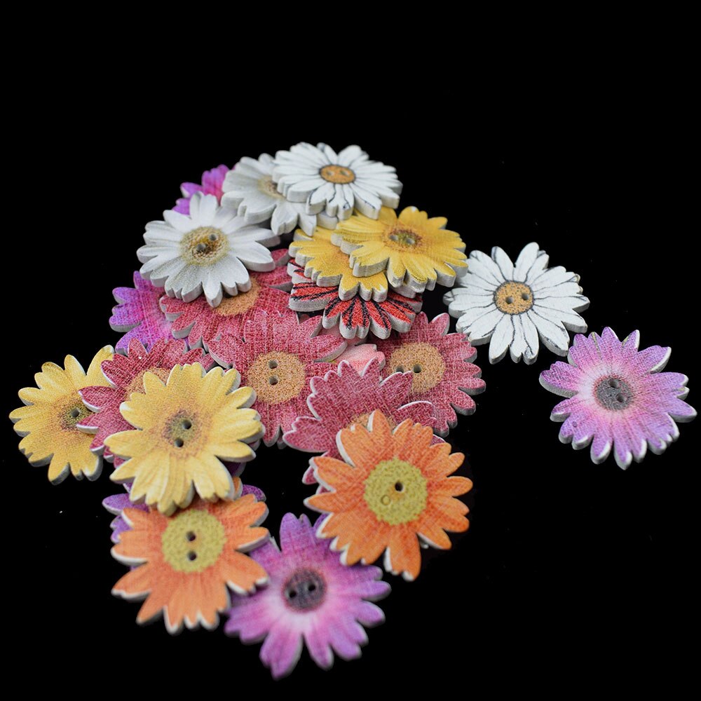 Wooden Flower Buttons (50pcs) Wooden Flower Buttons (50pcs)