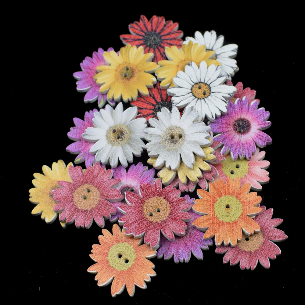 Wooden Flower Buttons (50pcs) Wooden Flower Buttons (50pcs)