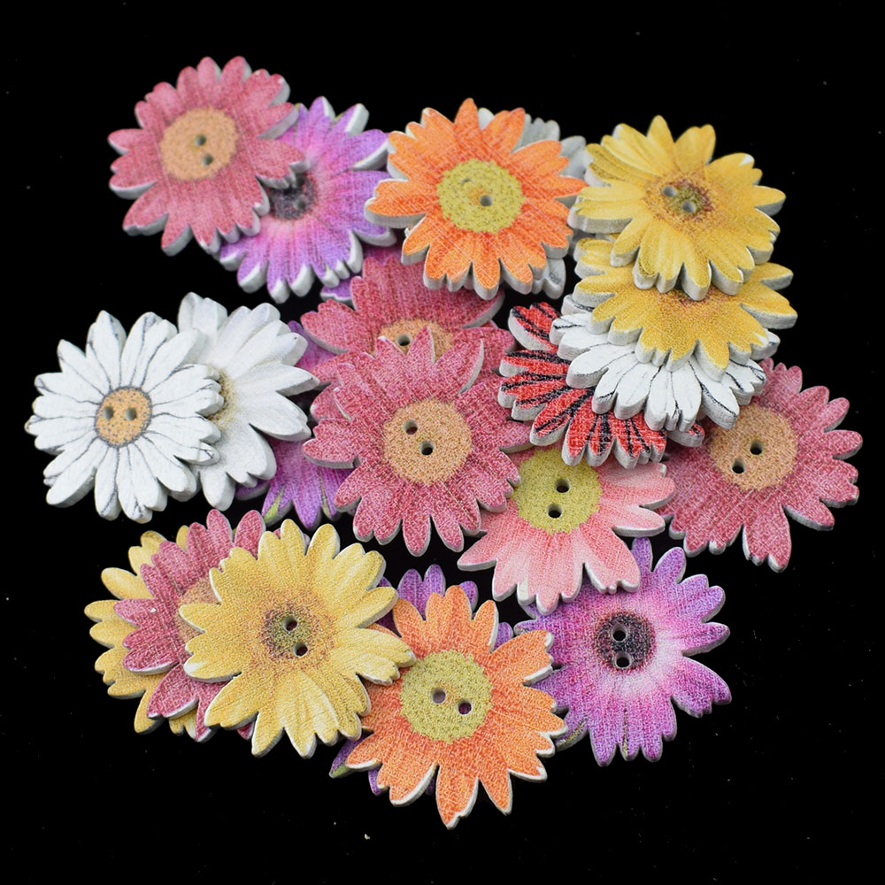 Wooden Flower Buttons (50pcs) Wooden Flower Buttons (50pcs)
