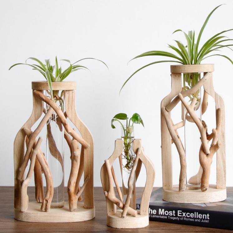 Wooden Flower Vase Flower Pot Decor Wooden Flower Vase Flower Pot Decor
