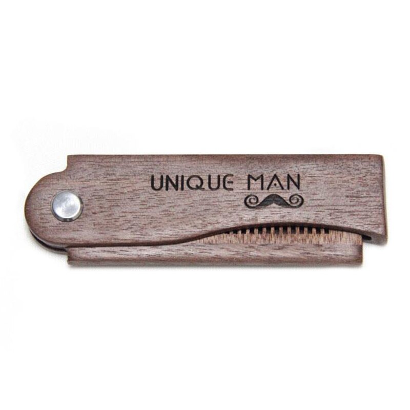 Wooden Foldable Pocket Beard Brush