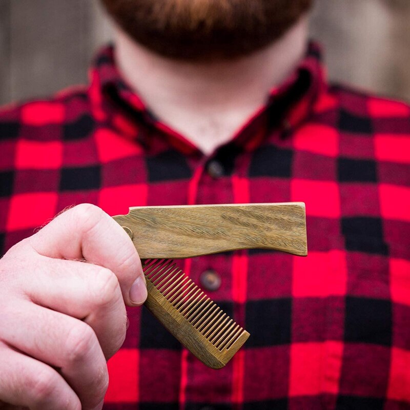 Wooden Foldable Pocket Beard Brush