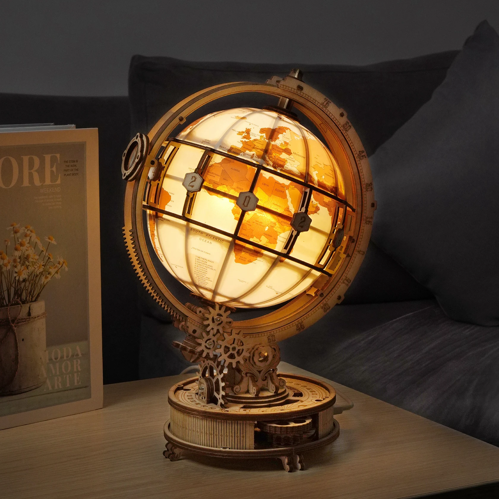 Wooden Globe Lamp 3D Puzzle Games for Birthday Gift for Kids Adults for Home Decor Building Blocks 3D Wooden Globe Lamp 3D Puzzle Games for Birthday Gift for Kids Adults for Home Decor Building Blocks 3D
