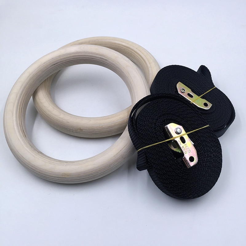 Wooden Gymnastics Rings with Belts (2pcs) Wooden Gymnastics Rings with Belts (2pcs)