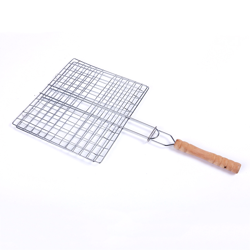 Wooden Handle BBQ Grilling Basket