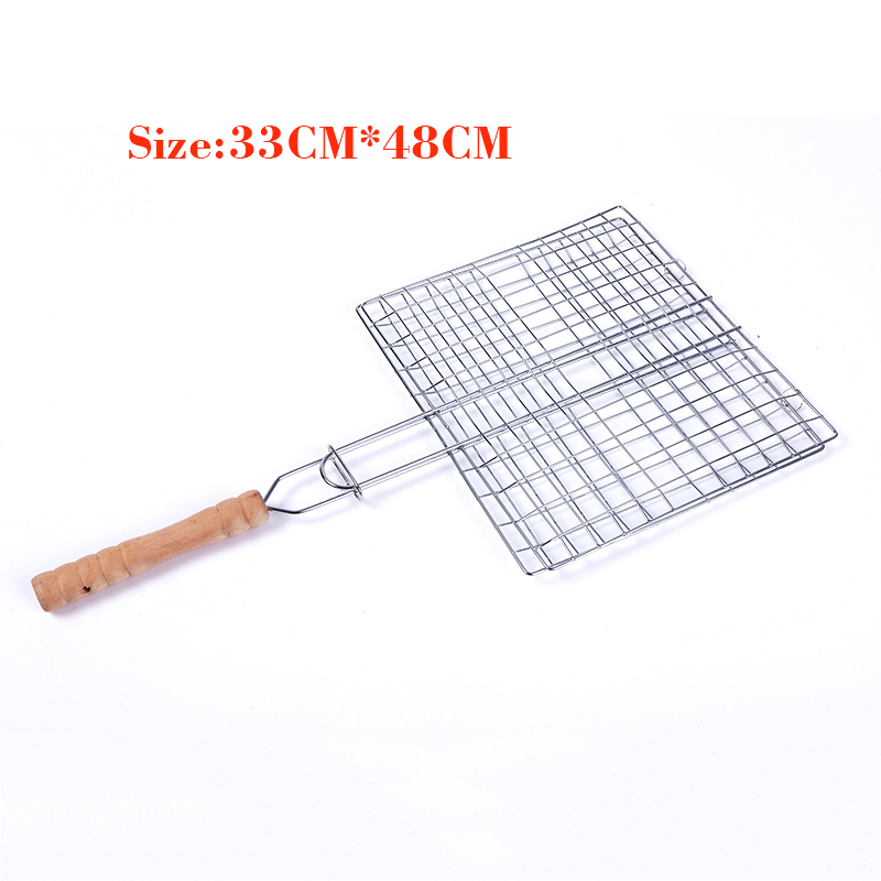 Wooden Handle BBQ Grilling Basket