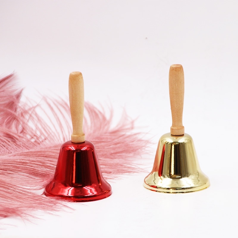 Wooden Handle Christmas Hand Bell Wooden Handle Christmas Hand Bell