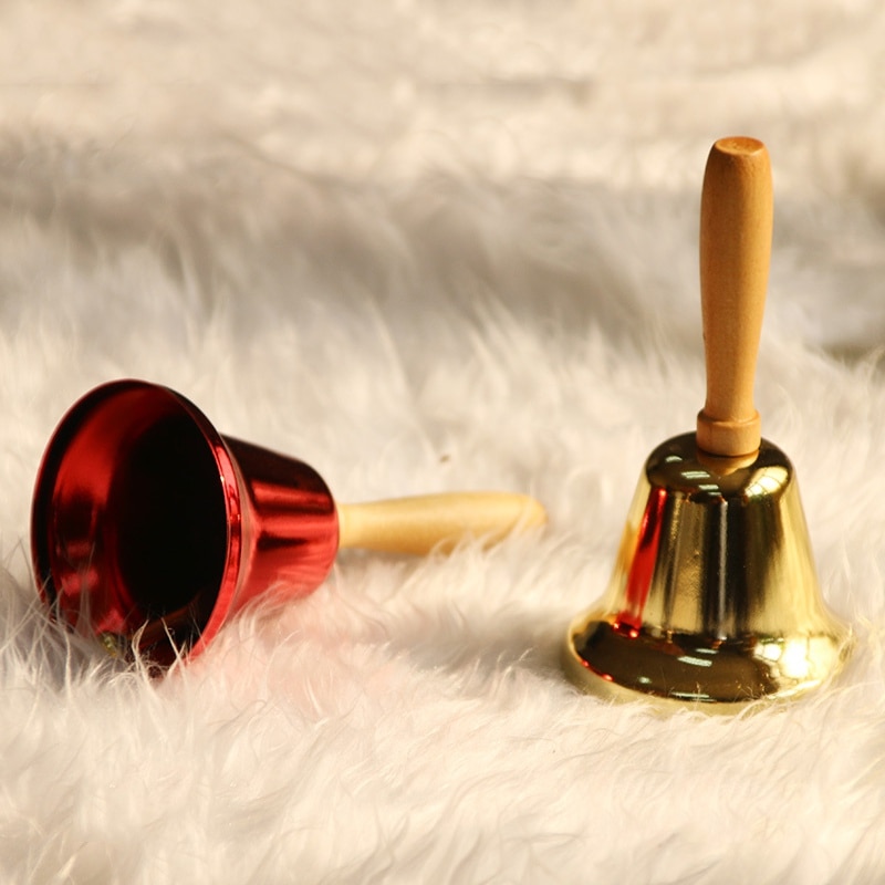 Wooden Handle Christmas Hand Bell Wooden Handle Christmas Hand Bell