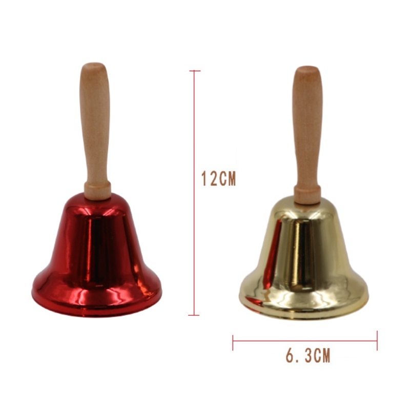 Wooden Handle Christmas Hand Bell Wooden Handle Christmas Hand Bell