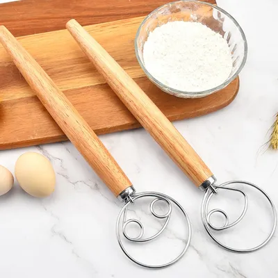 Wooden Handle Danish Bread Whisk