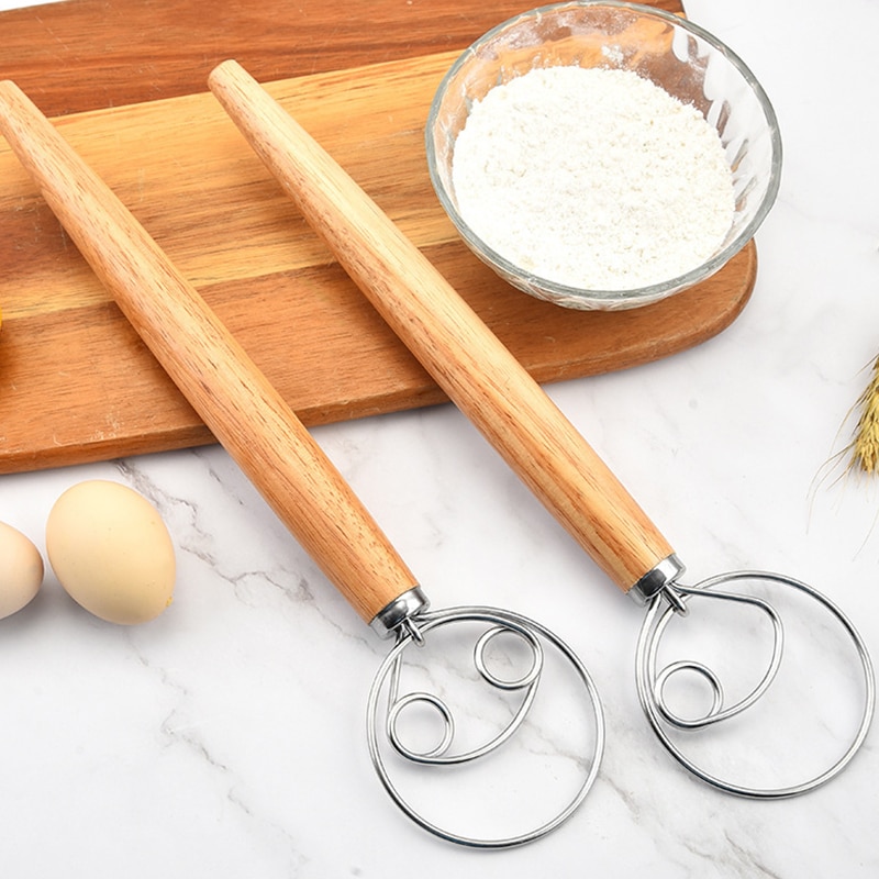 Wooden Handle Danish Bread Whisk