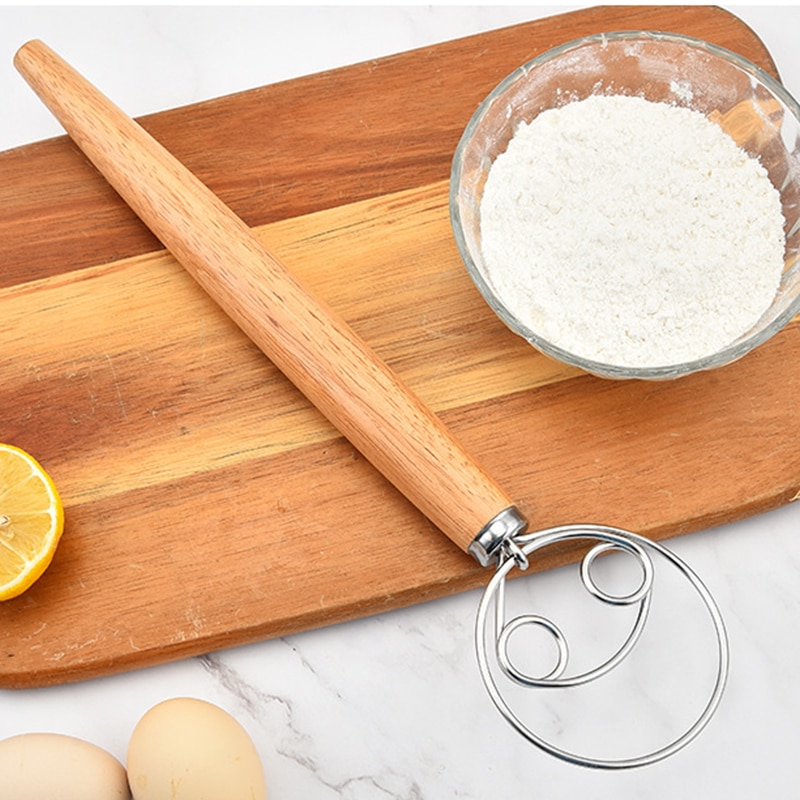 Wooden Handle Danish Bread Whisk