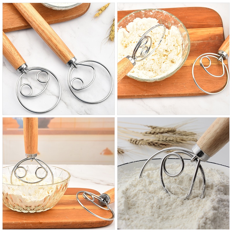 Wooden Handle Danish Bread Whisk