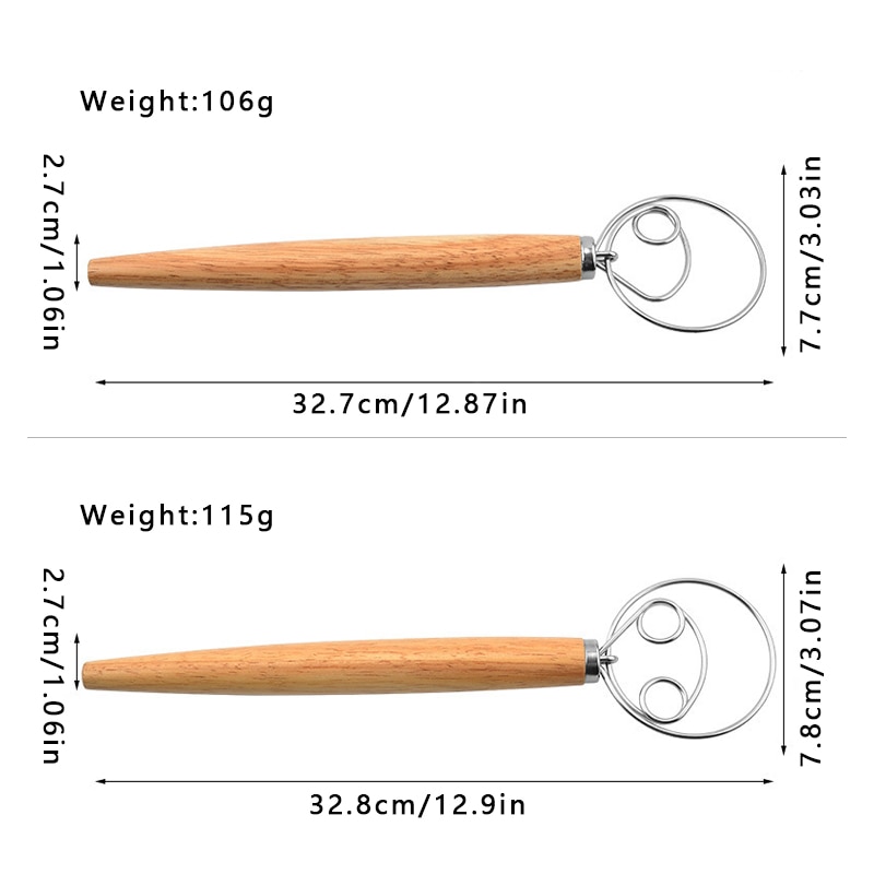 Wooden Handle Danish Bread Whisk