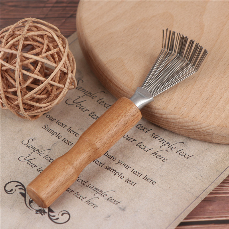 Wooden Handle Hair Brush Cleaning Tool